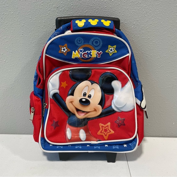 Disney Accessories Mickey Mouse Rolling Luggage Backpack 5 Tall